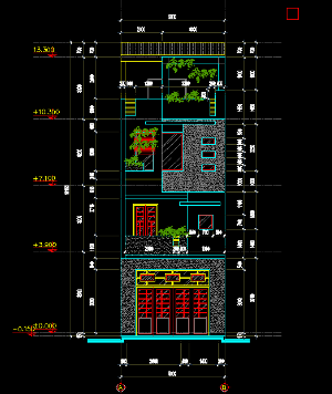 Thiết kế Autocad Bản vẽ nhà phố 5x20m có cả kiến trúc và kết cấu kiểu mới (New)