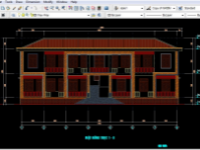 Thiết kế autocad nhà làm việc trụ sở UBND xã 9x23m