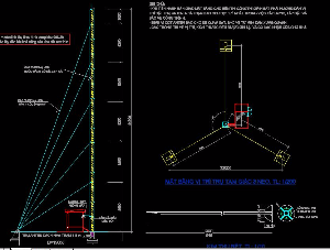 Thiết kế bản vẽ  cột anten BTS dây co với chiều cao cột là 72m, 60m, 42m, 36m, 18m, 15m.