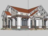 Thiết kế biệt thự 1 tầng 11.1x16.9m file su