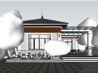 su biệt thự 1 tầng,file sketchup biệt thự 1 tầng,model biệt thự 1 tầng