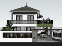 biệt thự sketchup,model su biệt thự,file sketchup biệt thự