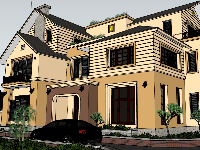 biệt thự 3 tầng,biệt thự sketchup,sketchup biệt thự,sketchup biệt thự 3 tầng