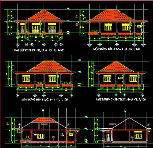 Thiết kế cad bản vẽ kiến trúc+ kết cấu+ điện nước trường mầm non 26-3