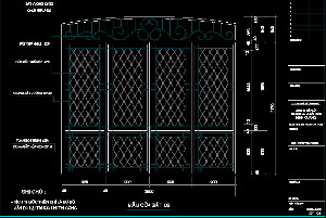 Thiết kế cad chi tiết Mẫu cửa sắt 4 cánh