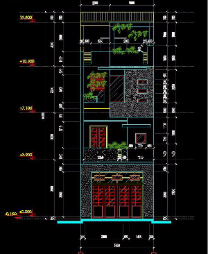 Thiết kế cad Nhà phố 4 tầng kích thước 5x19,8m (Full kết cấu + kiến trúc)