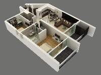 Thiết kế căn hộ chung cư nằm trong khu liên hợp khách sạn & căn hộ