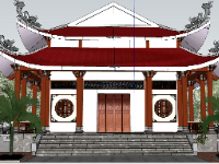 Thiết kế chùa 3d sketchup