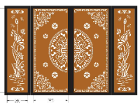 Thiết kế cnc cổng 4 cánh sen và trống đồng