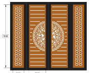 Thiết kế cnc cổng 4 cánh trống đồng đẹp