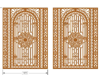 Thiết kế cổng 2 cánh hoa văn cong độc đáo cnc