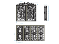 file cnc cổng,cổng 3 kích thước,file cad cổng cnc