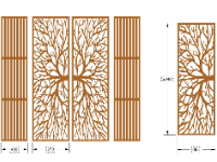 Thiết kế cổng 4 cánh cây cnc