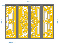 Thiết kế cổng 4 cánh cnc họa tiết hiện đại