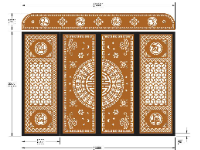 Thiết kế cổng 4 cánh phát tài phát lộc cnc