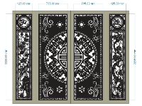 Thiết kế cổng 4 cánh tài lộc trống dơi cnc