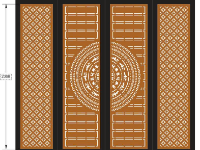 Thiết kế cổng 4 cánh trống đồng độc đáo kết hợp hoa văn tròn