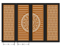 Thiết kế cổng 4 cánh trống đồng dxf