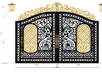 Thiết kế cửa cổng cnc 2 cánh file cad