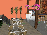 Thiết kế cửa hàng cafe file 3d su