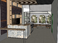 Thiết kế cửa hàng cafe trên sketchup