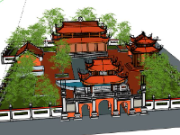 Thiết kế khuôn viên nhà thờ họ 33.8x65m file sketchup