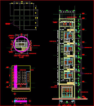 Thiết kế kiến trúc+ kết cấu nhà lệch tầng kích thước 4x16m