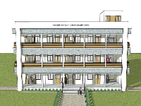 Thiết kế Ký túc xá 21x10m file sketchup