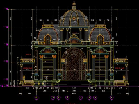 Mặt đứng lâu đài file cad,file cad mặt đứng lâu đài,file cad lâu đài,lâu đài 3 tầng,bản vẽ lâu đài 3 tầng