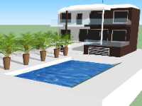 Thiết kế mặt tiền villa 2 tầng 6.3m có bể bơi hiện đại