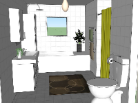 Thiết kế mẫu 3d sketchup phòng tắm