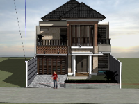 biệt thự 2 tầng,sketchup biệt thự 2 tầng,model su biệt thự 2 tầng