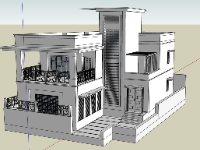 Thiết kế mẫu biệt thự 2 tầng model 3d