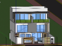 Biệt thự phố 3 tầng,model su biệt thự 3 tầng,biệt thự 3 tầng file su,sketchup biệt thự 3 tầng