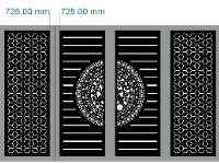 Thiết kế mẫu cnc cổng 4 cánh trống đồng bông tuyết