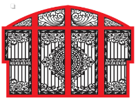 Thiết kế mẫu cổng 4 cánh cnc họa tiết đơn giản