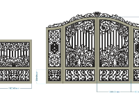 Thiết kế mẫu cổng dxf 4 cánh chính và phụ