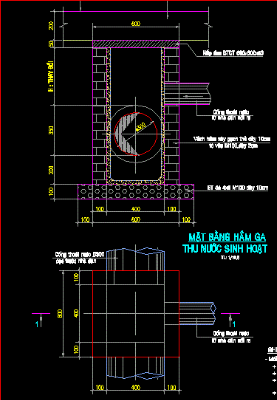 hầm thu nước sinh hoạt,bản vẽ cống hộp,thiết kế hầm thu nước