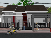 model su nhà cấp 4,mẫu nhà cấp 4 sketchup,thiết kế nhà cấp 4 sketchup