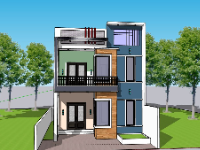 Thiết kế mẫu Nhà phố 2 tầng 5.8x11m file su
