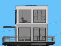 Thiết kế mẫu Nhà phố 2 tầng 5x14m sketchup