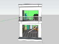 Thiết kế mẫu Nhà phố 2 tầng 5x15m sketchup