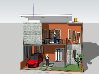 Thiết kế mẫu Nhà phố 2 tầng 8x11m model su