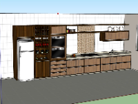 nội thất bếp,sketchup nội thất phòng bếp,model su phòng bếp