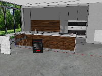 Thiết kế mẫu nội thất phòng bếp sketchup