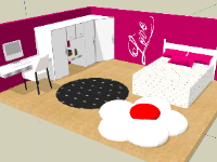 Thiết kế mẫu nội thất phòng ngủ trên sketchup