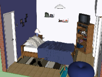 Thiết kế mẫu phòng ngủ model sketchup hiện đại