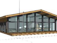 Thiết kế mẫu sketchup nhà 1 tầng 13.2x18m