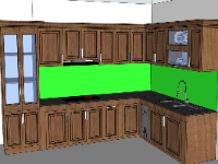 Thiết kế mẫu sketchup nội thất phòng bếp đẹp
