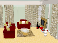 Thiết kế mẫu sketchup nội thất phòng khách